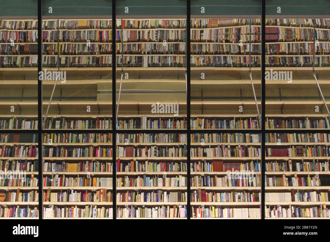 Old Big Library with many shelfs Stock Photo - Alamy