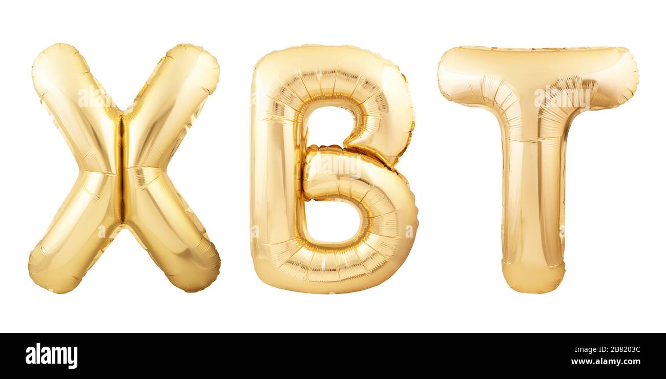 BTC abbreviation for Bitcoin made of inflatable balloons isolated on white  background Stock Photo - Alamy