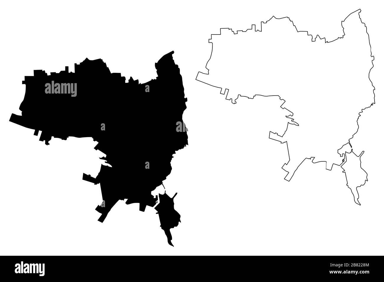 Syracuse City (Italian Republic, Italy, Sicily) map vector illustration