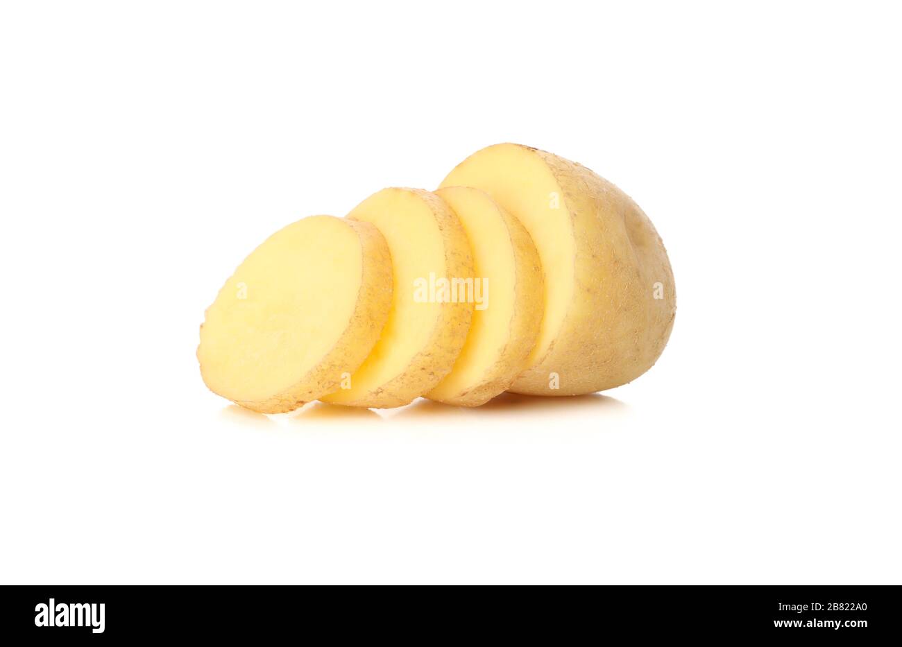 Ripe young potato isolated on white background Stock Photo