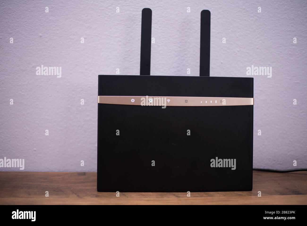 LTE router with aerial connecting to internet Stock Photo