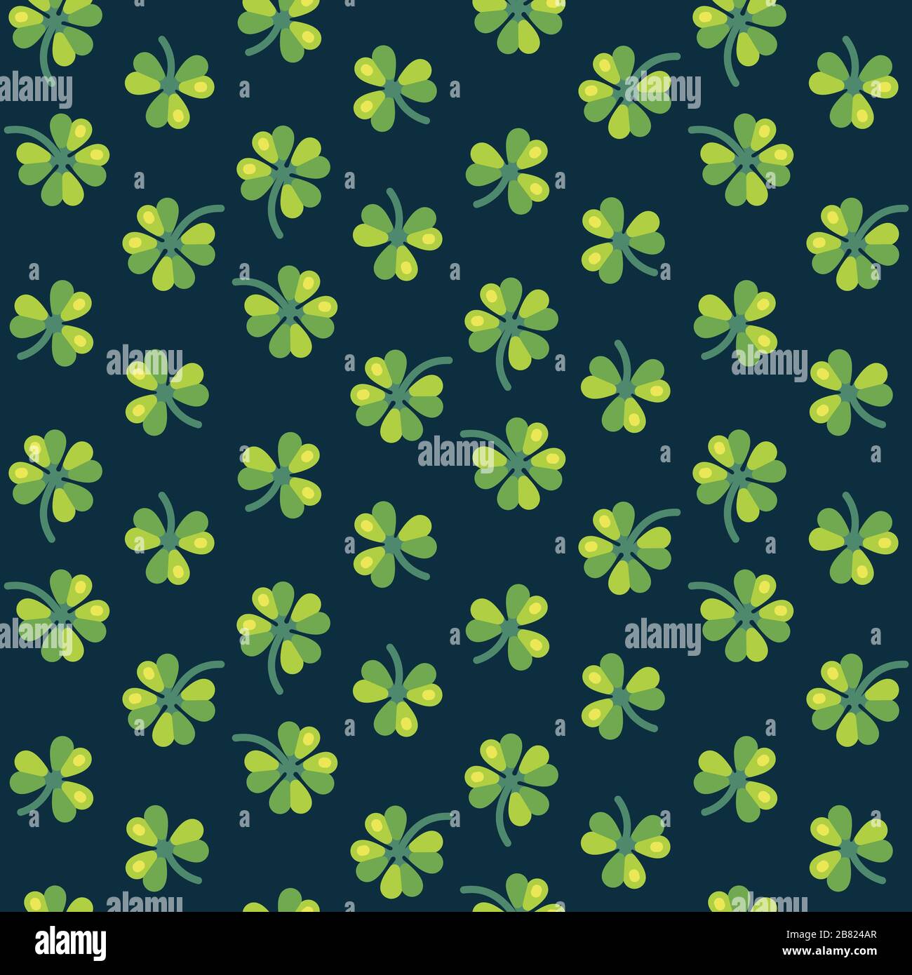 Shamrock leaves seamless pattern. St Patrick's Day green background Stock Vector