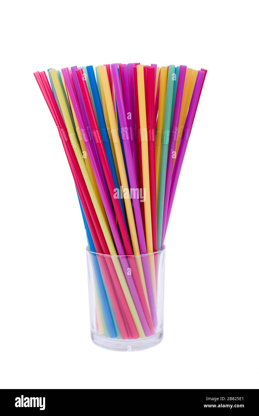 colorful plastic straws Stock Photo - Alamy