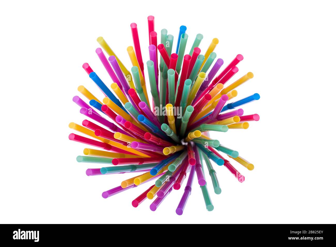 colorful plastic straws Stock Photo