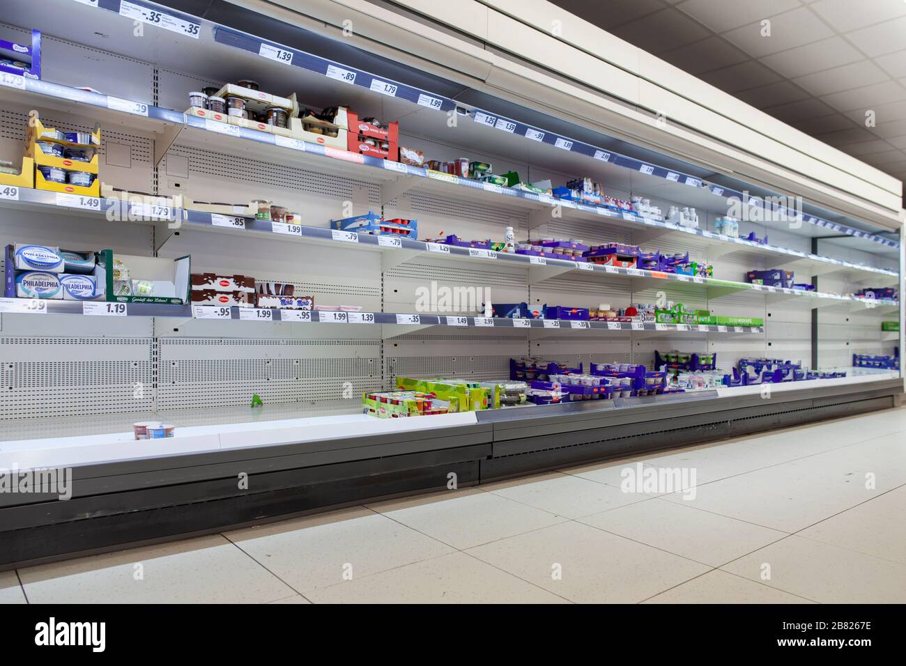 Empty shelves supermarket fridge hires stock photography and images