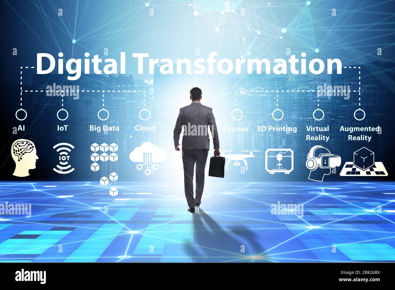 The digital transformation and digitalization technology concept Stock ...