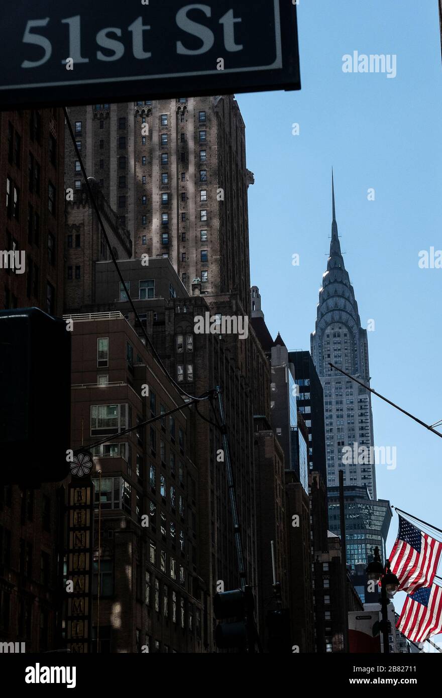 Lexington Avenue and Chrysler Building, Manhattan, New York City Stock Photo