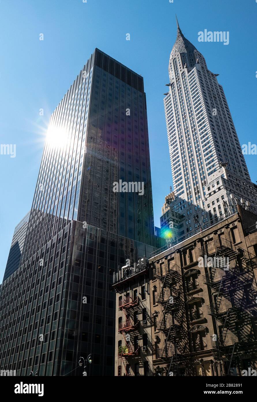Chrysler Building, low angle view, Manhattan, New York City Stock Photo