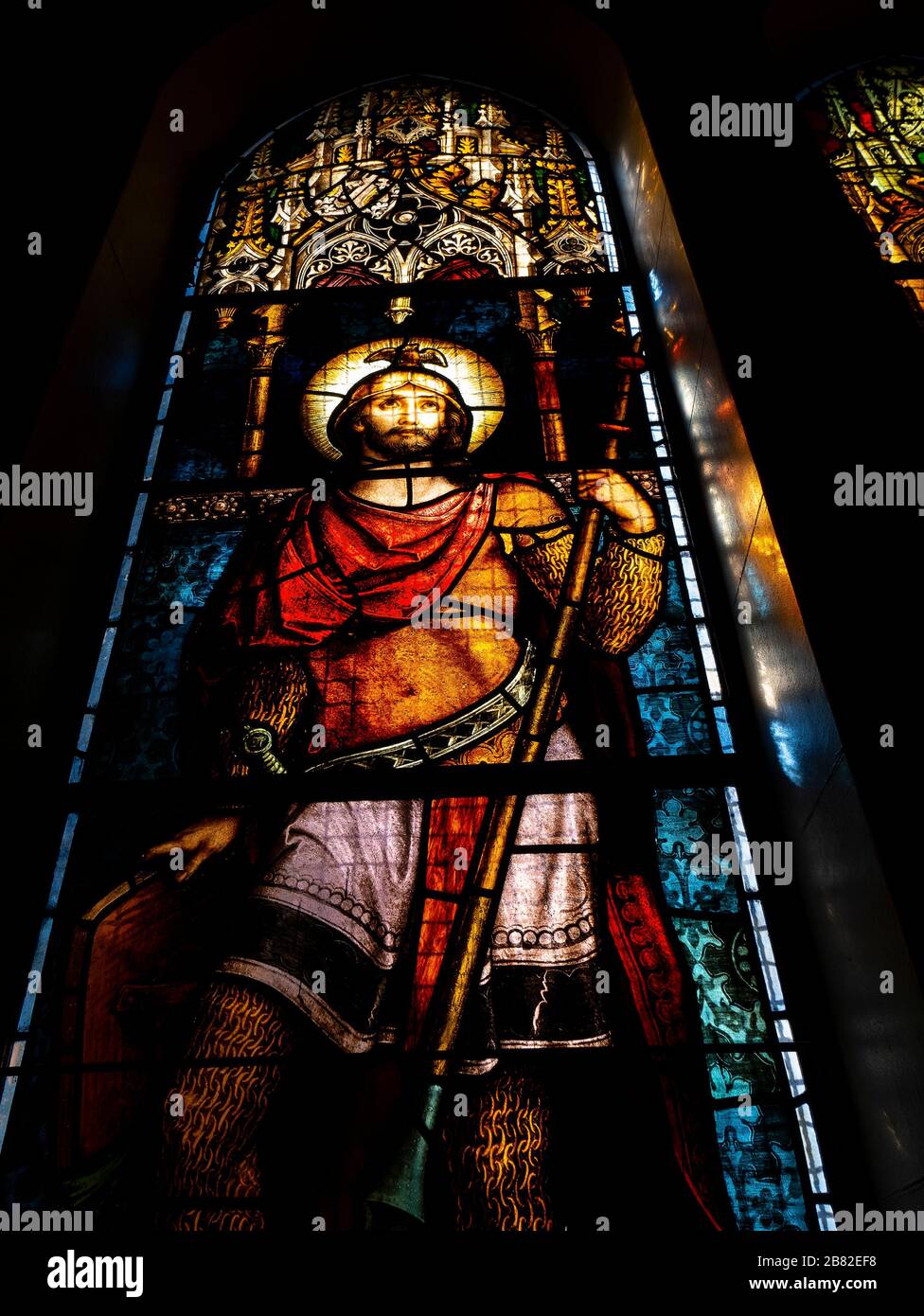 Stained Glass Window, St. Emmanuel Cathedral, Durban, South Africa Stock Photo