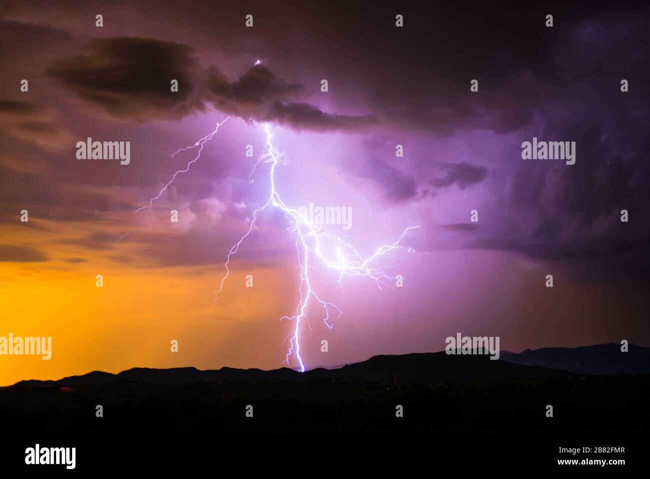 Monsoon in Sonora Desert Stock Photo