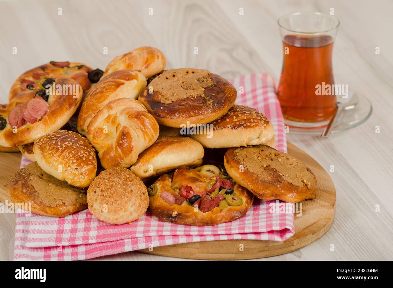 Turkish pastry from turkish cuisine (acma, Pogaca, Simit Stock Photo ...