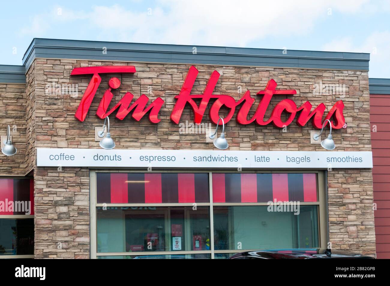 A branch of Tim Horton's in Gander, Newfoundland. Stock Photo