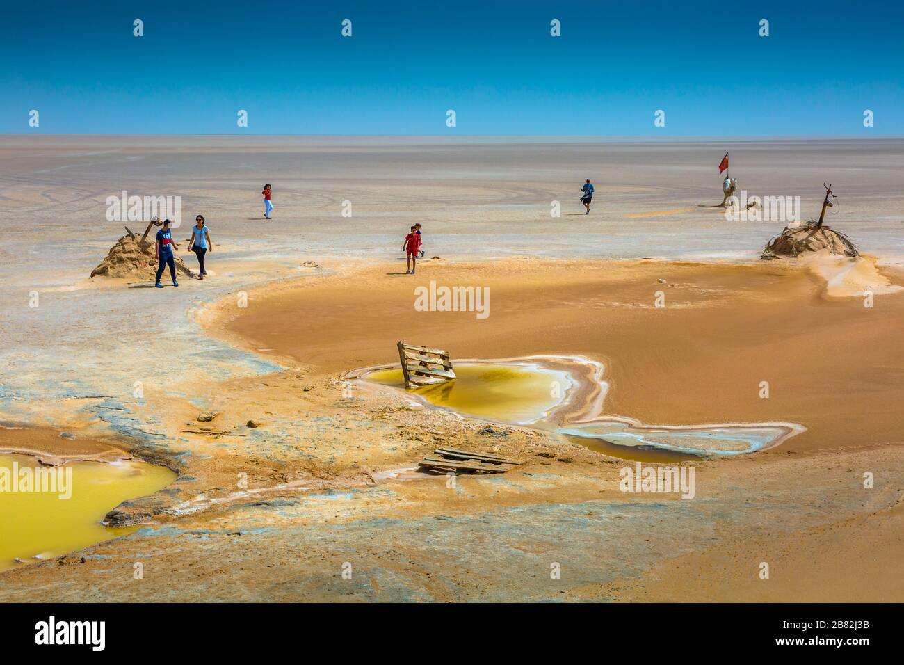 People in a  salt lake. Stock Photo