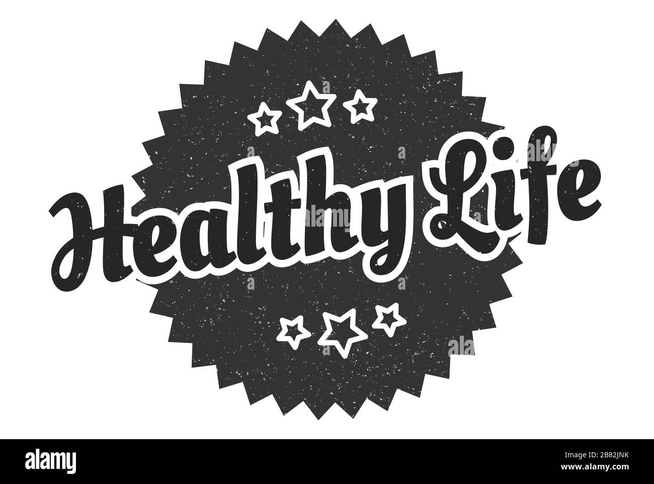 healthy life sign. healthy life round vintage retro label. healthy life ...
