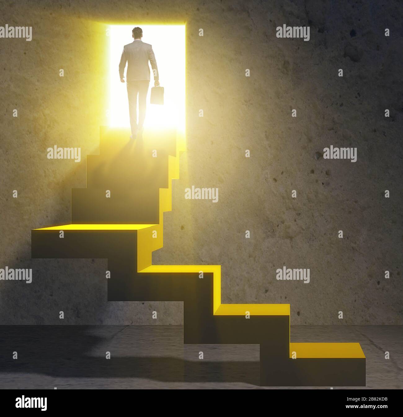 The young businessman climbing career ladder Stock Photo - Alamy
