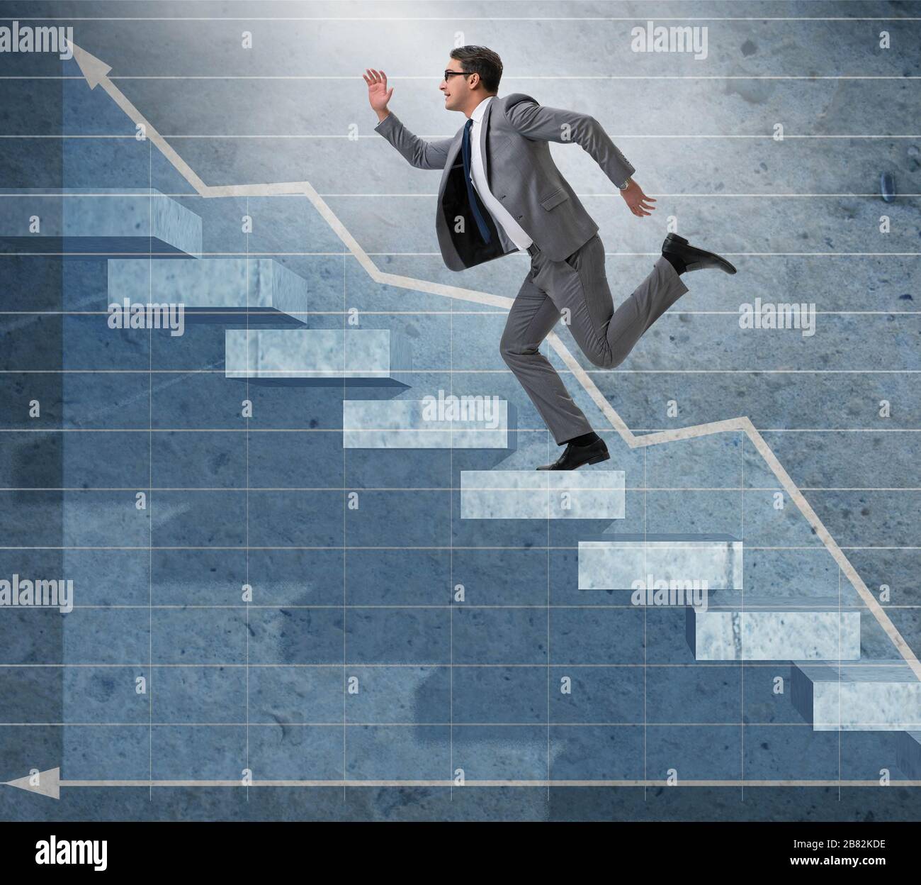 The young businessman climbing career ladder Stock Photo - Alamy