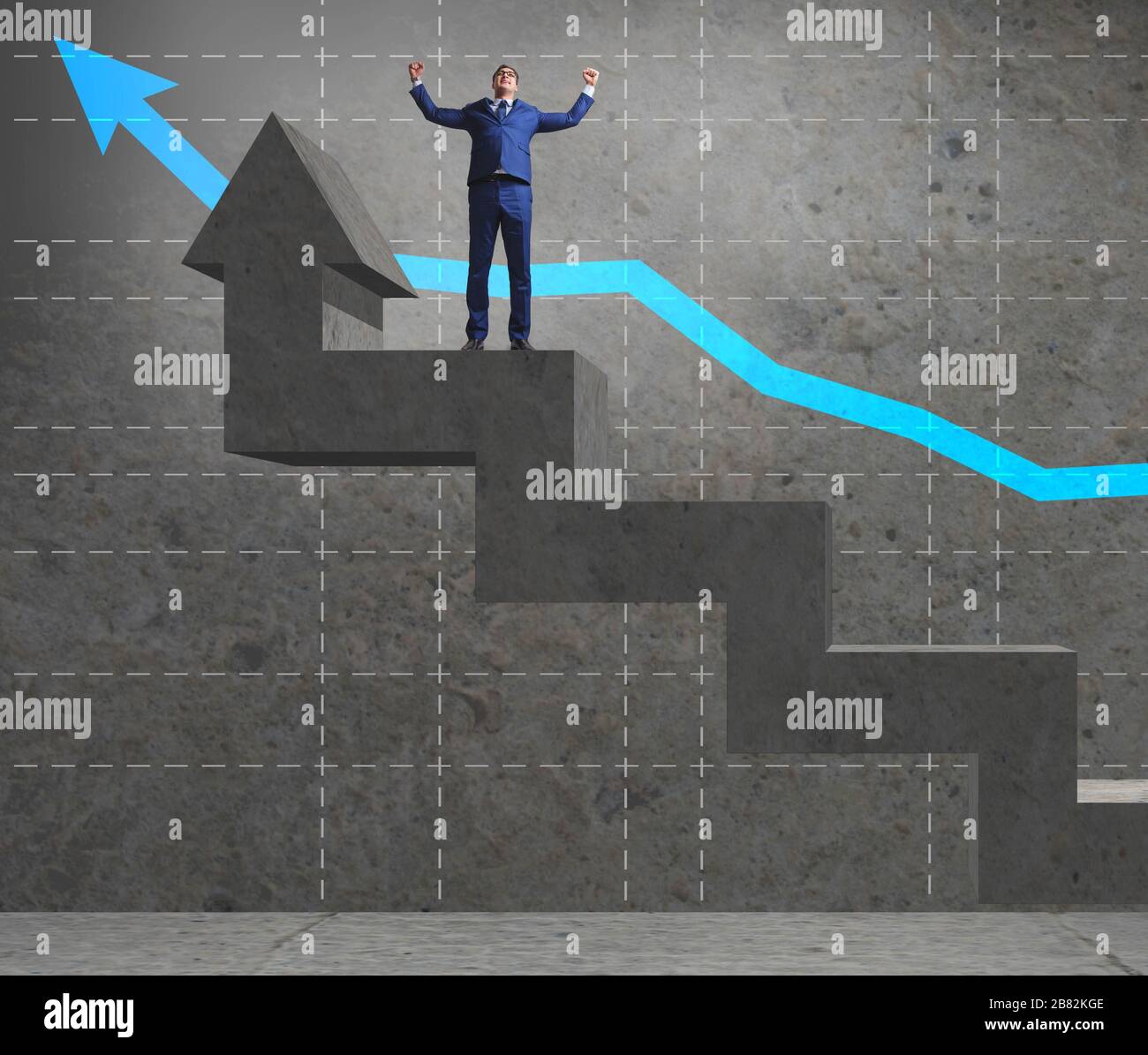 The young businessman climbing career ladder Stock Photo - Alamy