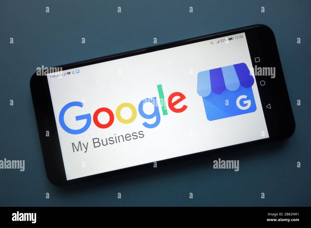 Google My Business logo displayed on smartphone Stock Photo