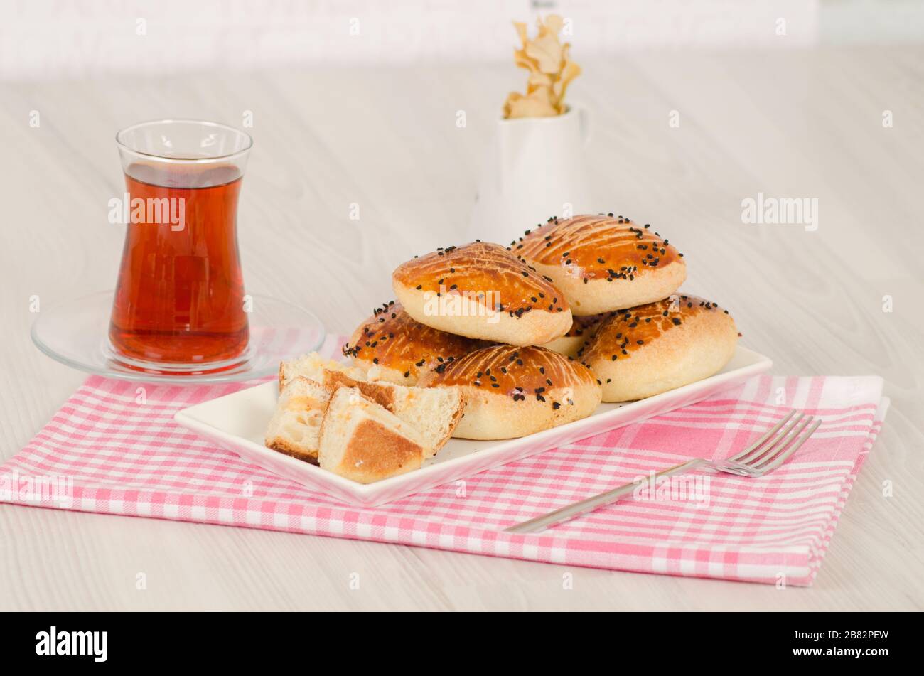 Turkish pastry from turkish cuisine (acma, Pogaca, Simit Stock Photo ...