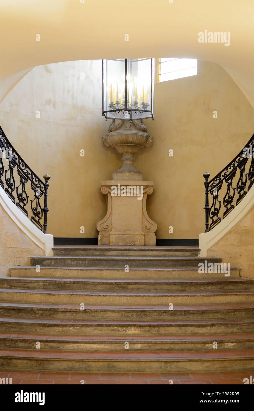 Staircase of the Tapestry Museum (Musée des Tapisseries) or Archbishop's Palace Aix-en-Provence Provence France Stock Photo