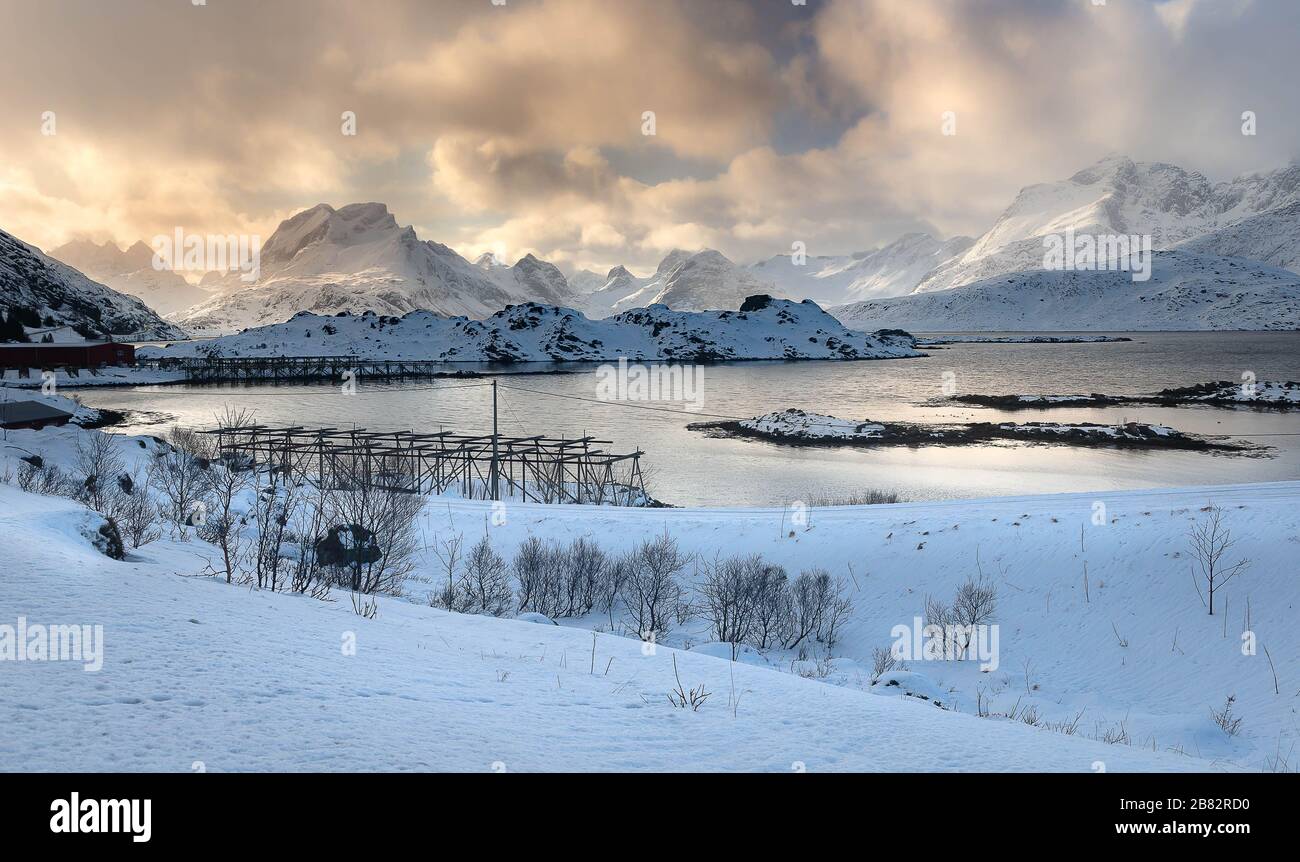 Beautiful landscape around Lofoten island,Norway. Stock Photo