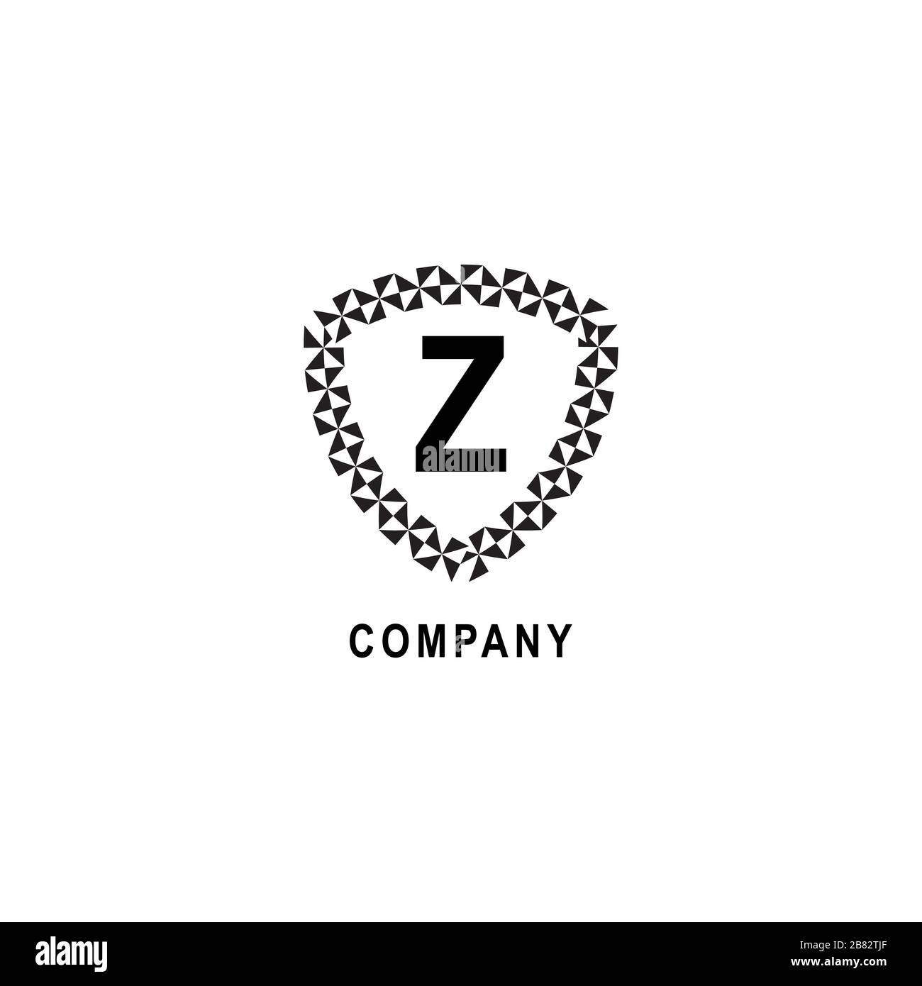 Letter Z alphabetic logo deisgn template isolated on white background. Insurance company logo concept. Geometric shield sign illustration Stock Vector