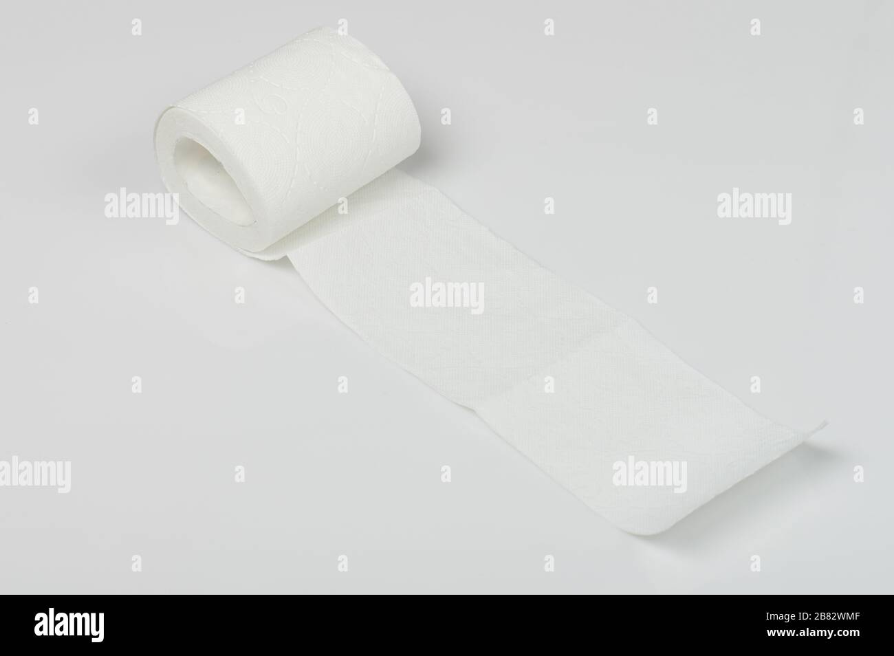 One soft edge of toilet paper isolated on white background Stock Photo