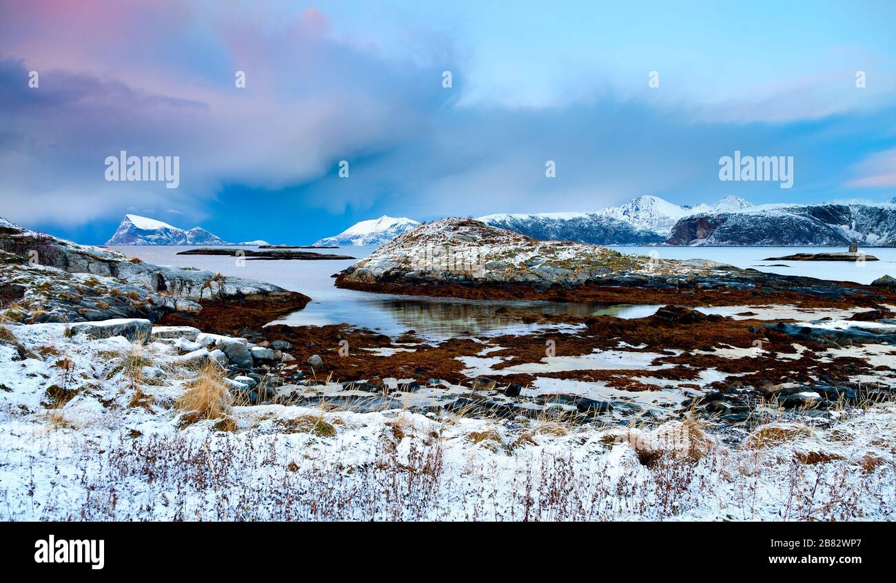 Northern Norway, Sommaroy island, above the Arctic Polar circle. Stock Photo