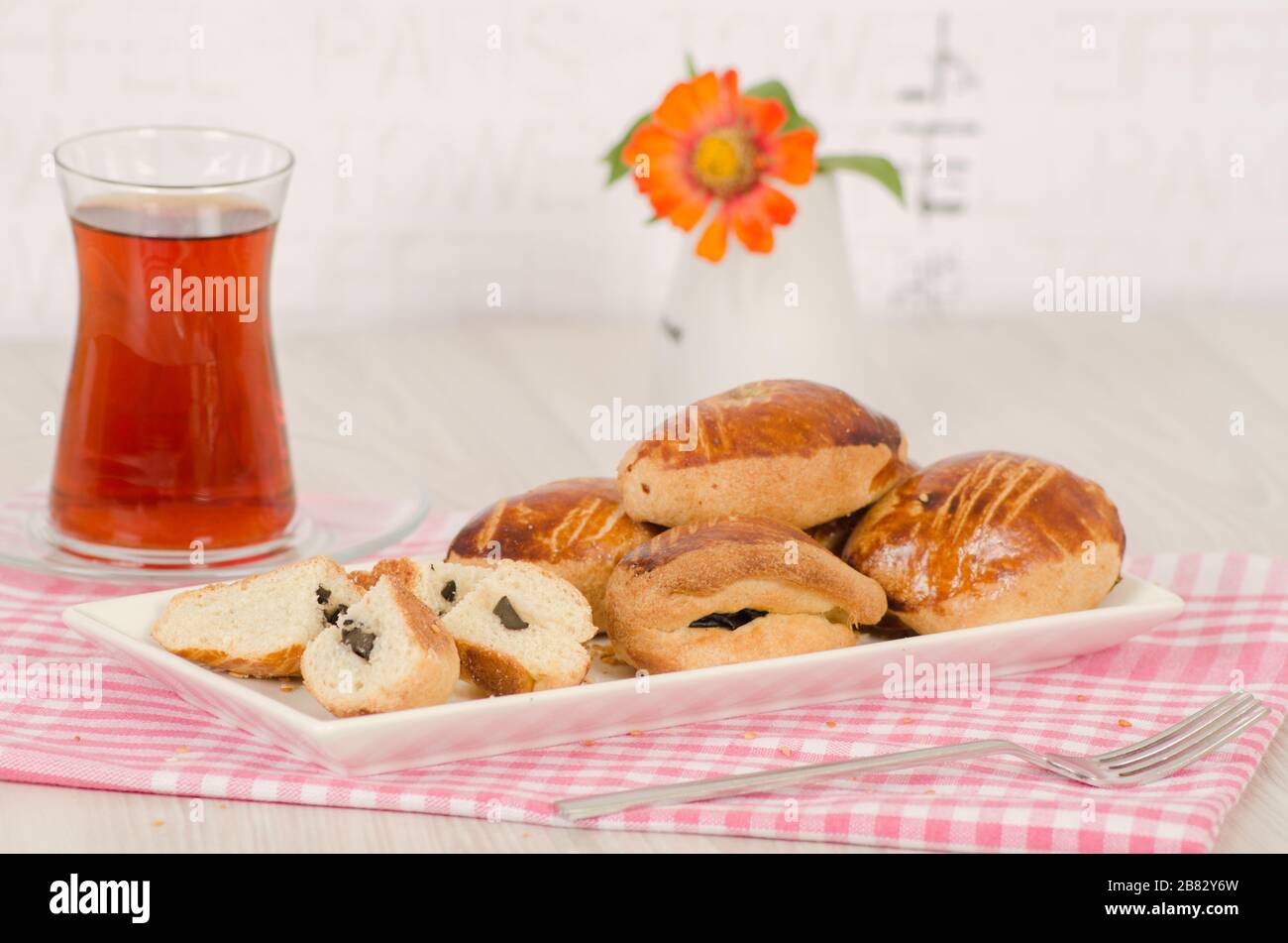 Turkish pastry from turkish cuisine (acma, Pogaca, Simit Stock Photo ...