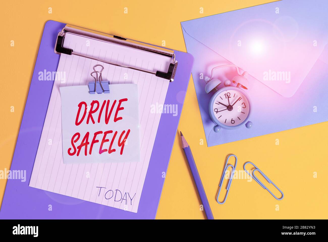 Writing note showing Drive Safely. Business concept for you should ...