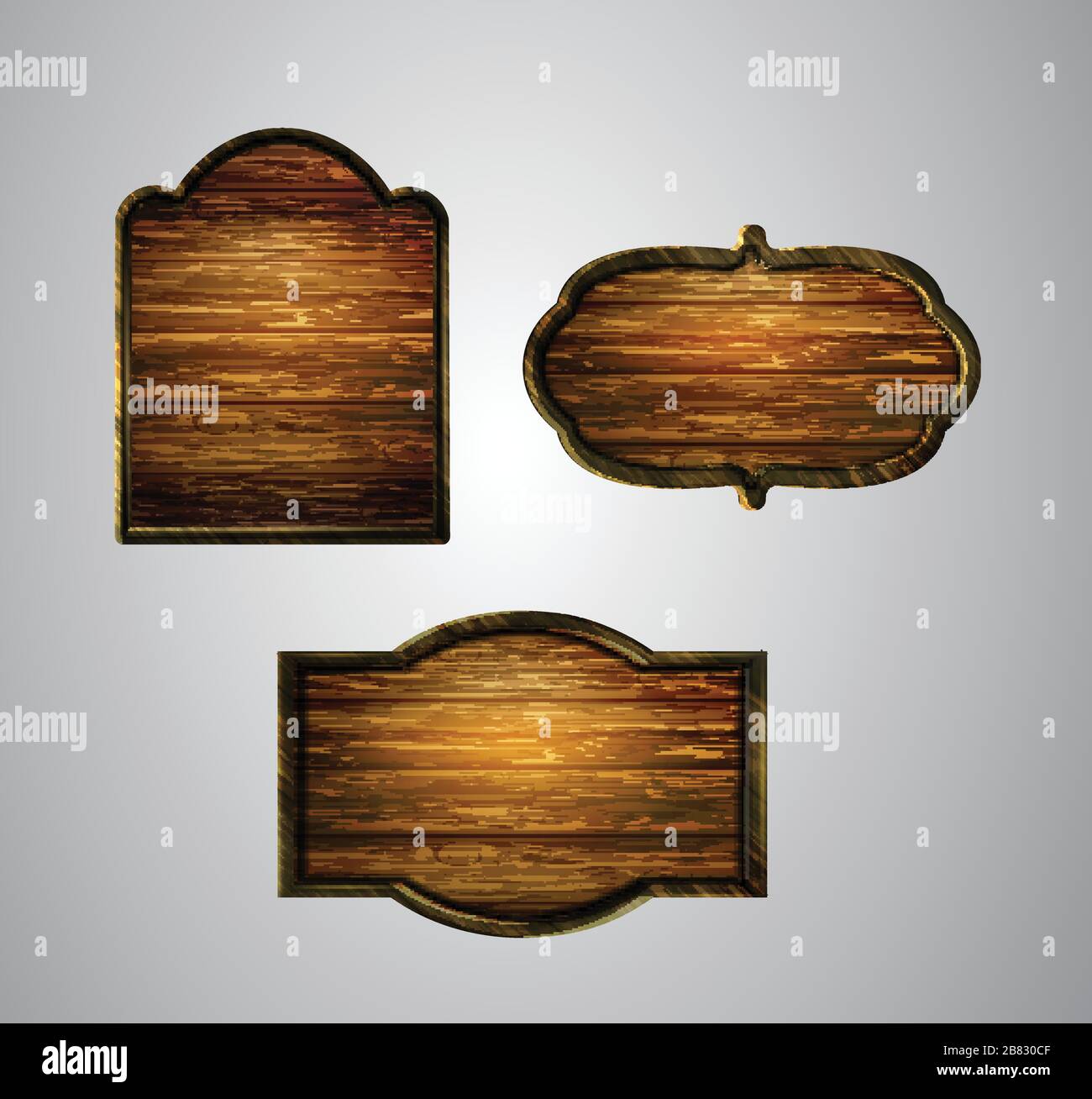 Vector realistic illustration of wooden signboard Stock Vector Image