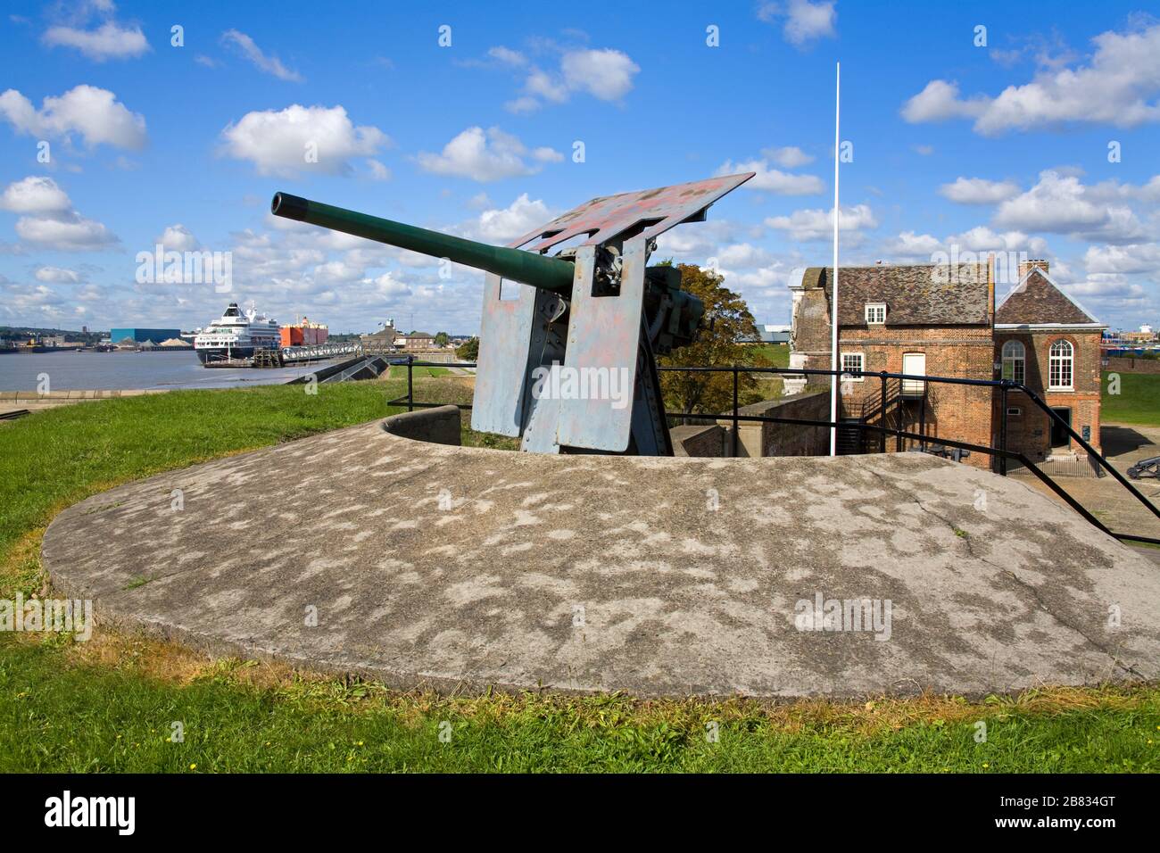 Artillery in Tilbury Fort, Port of Tilbury, Essex, England, United
