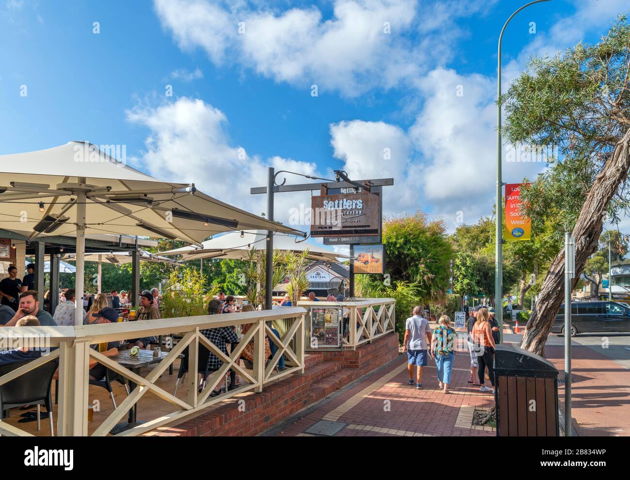 Settlers Tavern on the Bussell Highway in the town of Margaret River, Western Australia, Australia Stock Photo