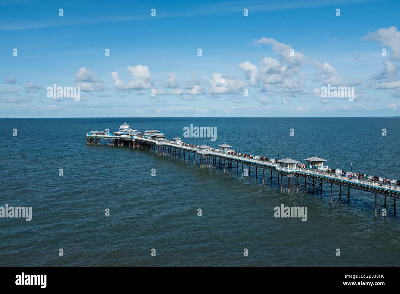 Llandudno pier stretching into the Irish Sea, Wales, UK Stock Photo