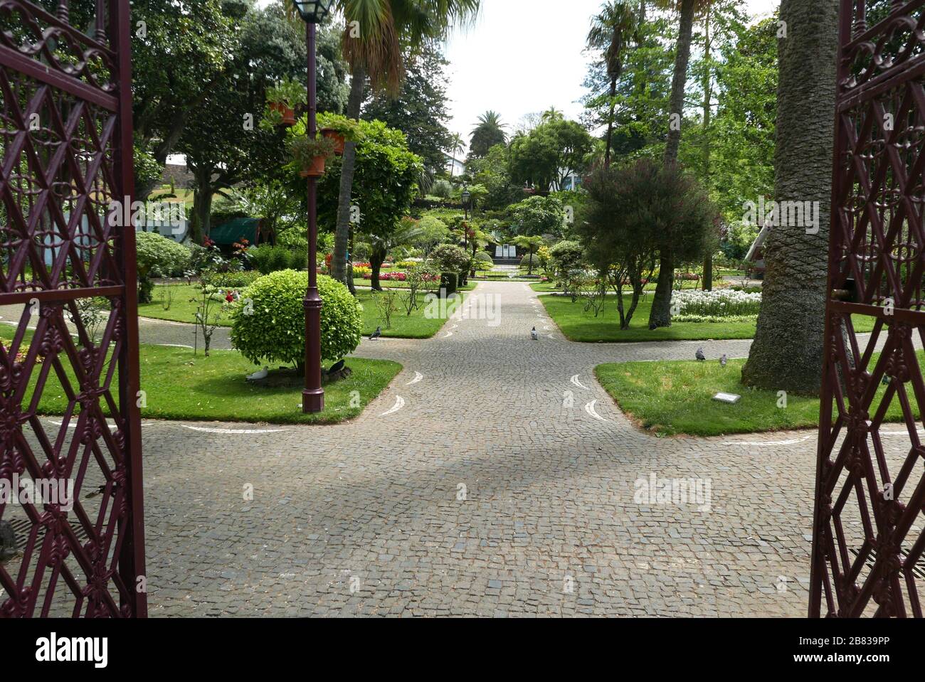 Jardim Duque de Terceira a public garden in the center of Angra do Heroísmo on the island of Terceira in the Azores archipelago. Stock Photo