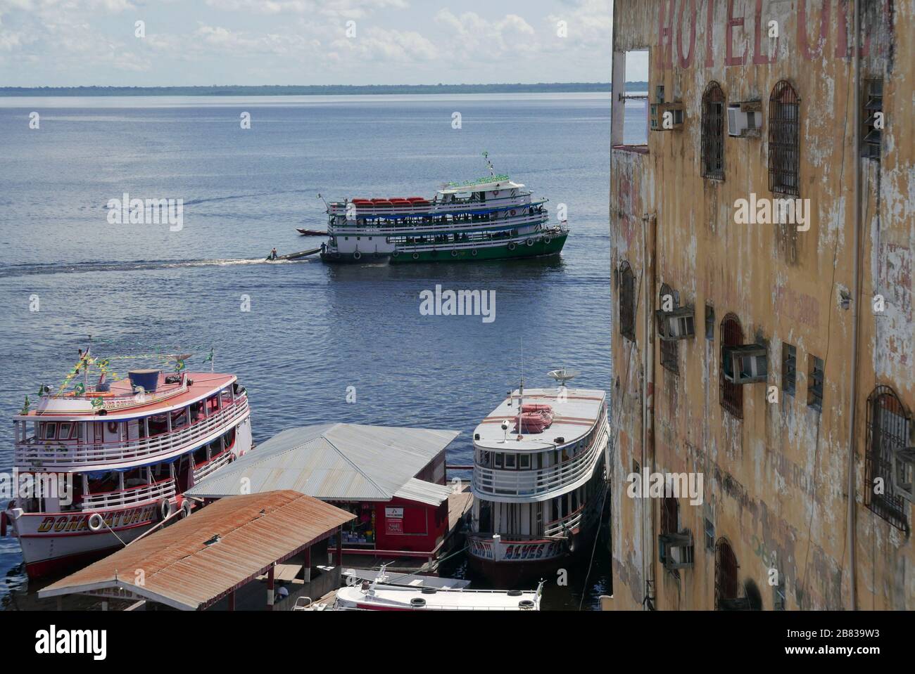 Tefe  a river port on the Solimões River in the State of Amazonas Brazil Stock Photo
