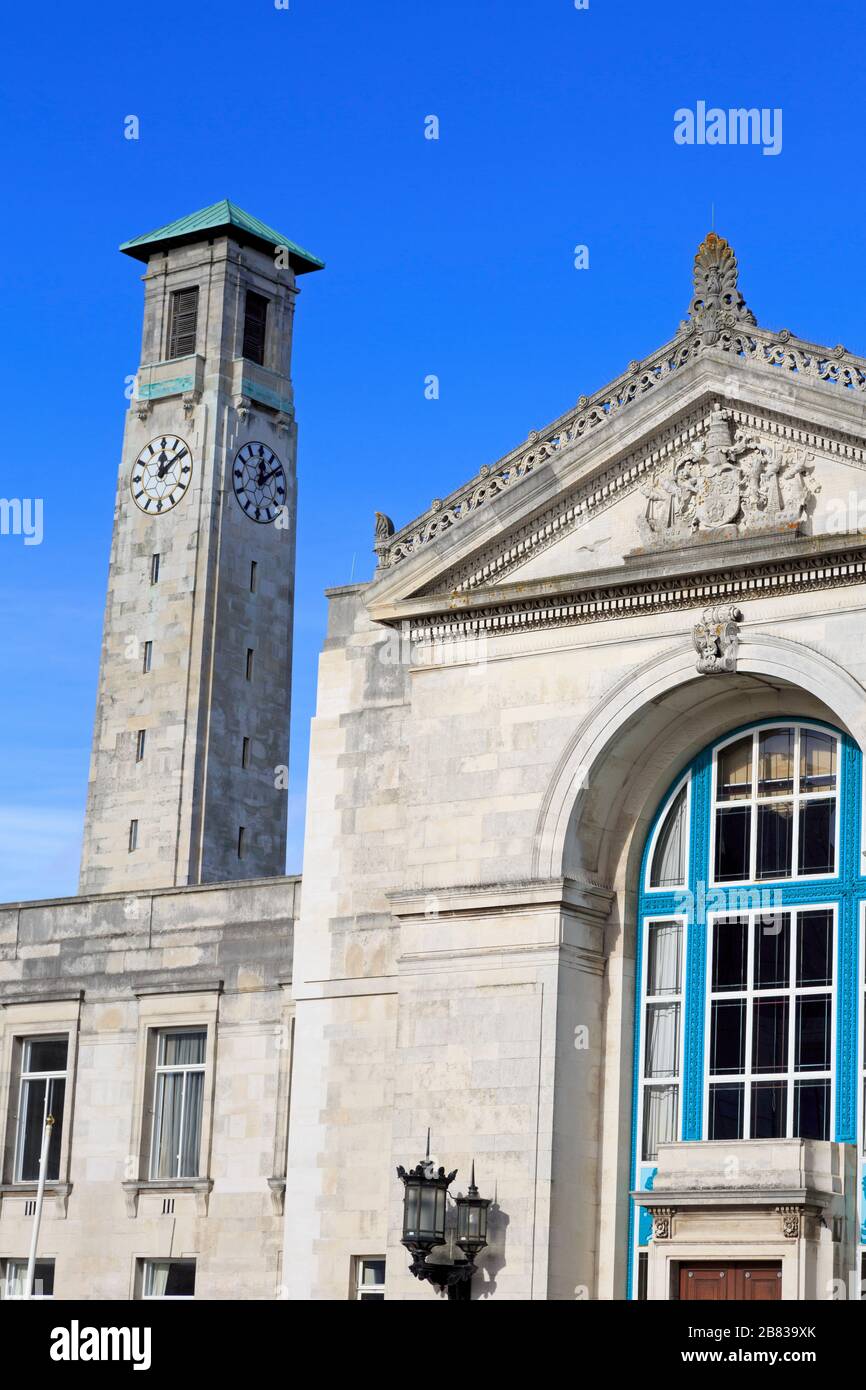 Guildhall at the Civic Center,Southampton,Hampshire County,England,United Kingdom Stock Photo