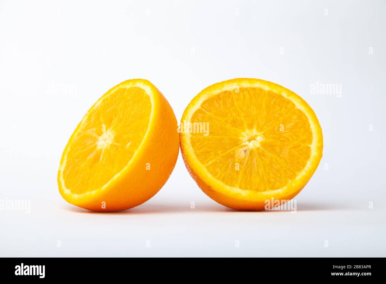 Sliced orange on white background Stock Photo