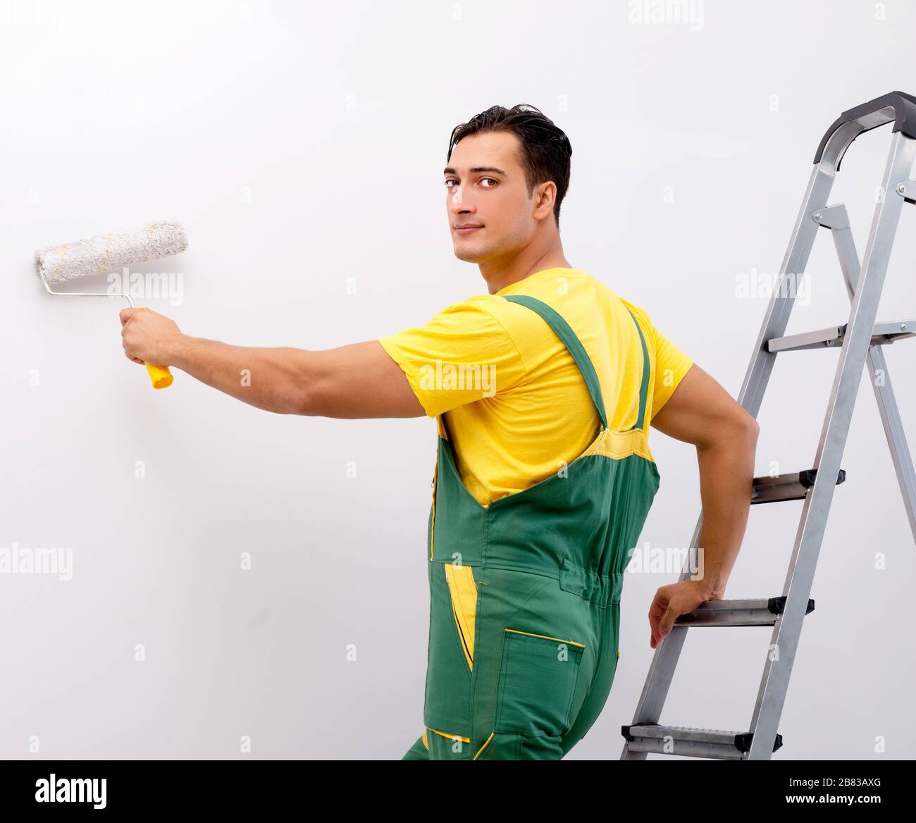 The construction worker working at the site Stock Photo - Alamy