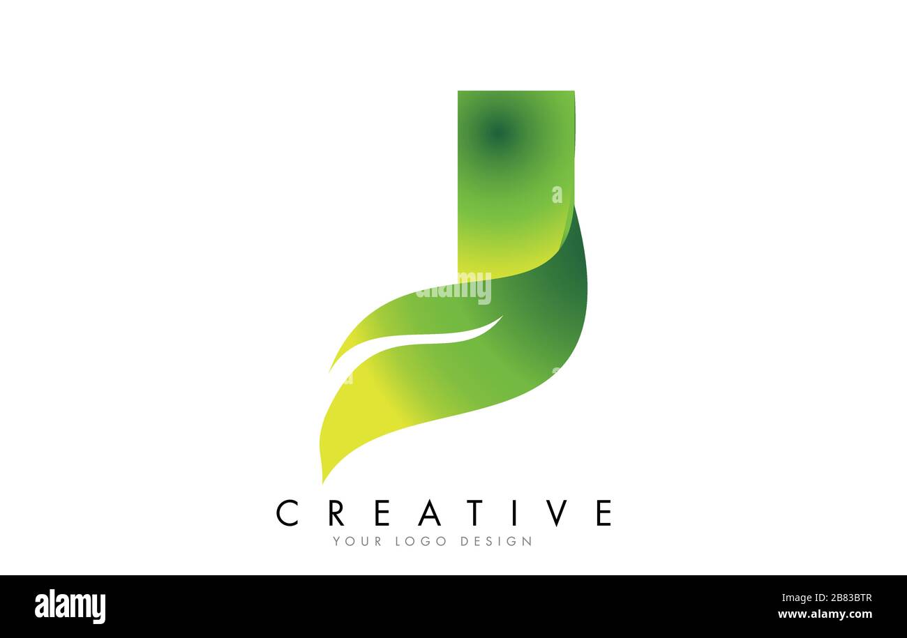 Letter J with eco leaf concept design vector illustration Stock Vector ...