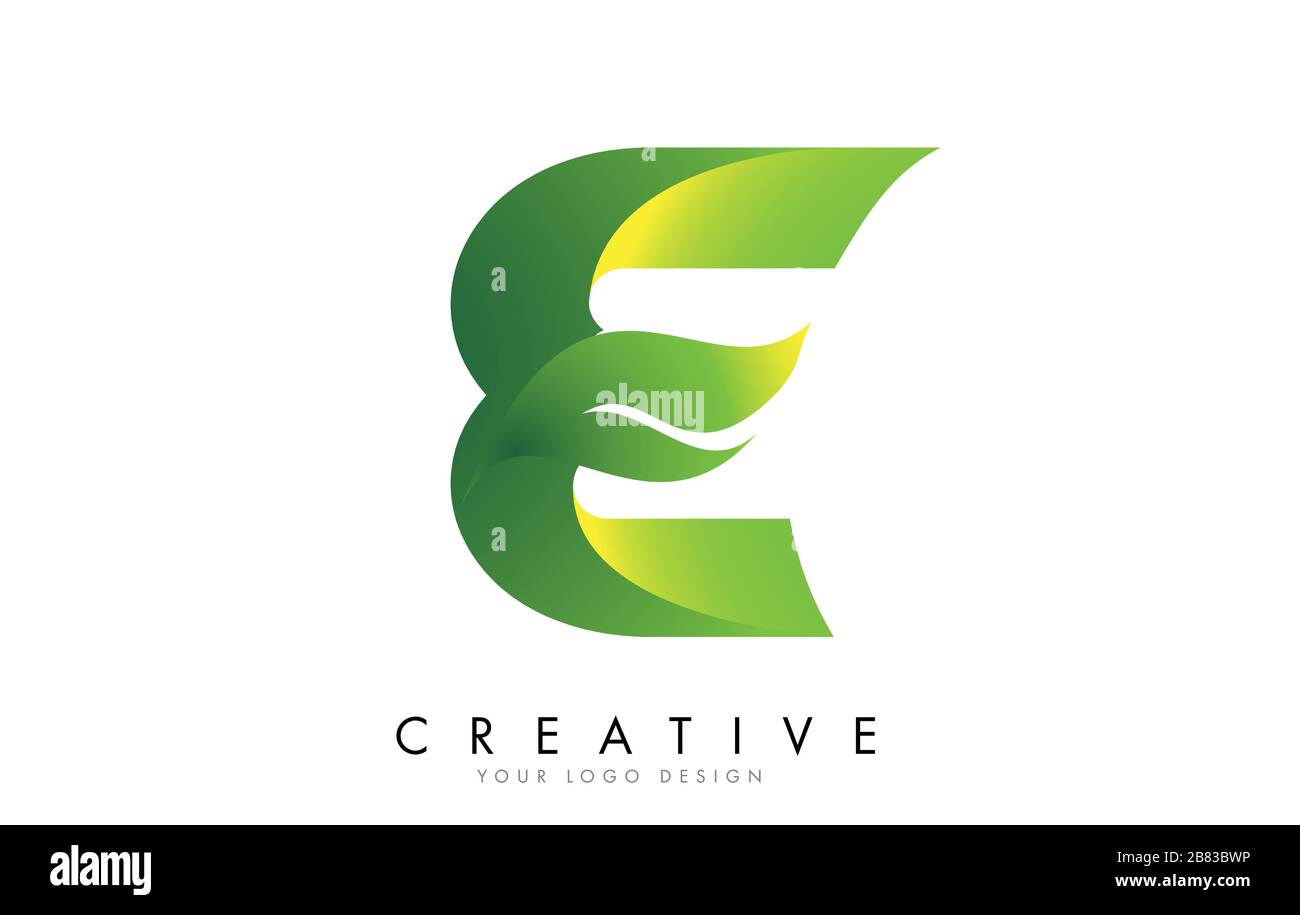 Letter E with eco leaf concept design vector illustration Stock Vector ...
