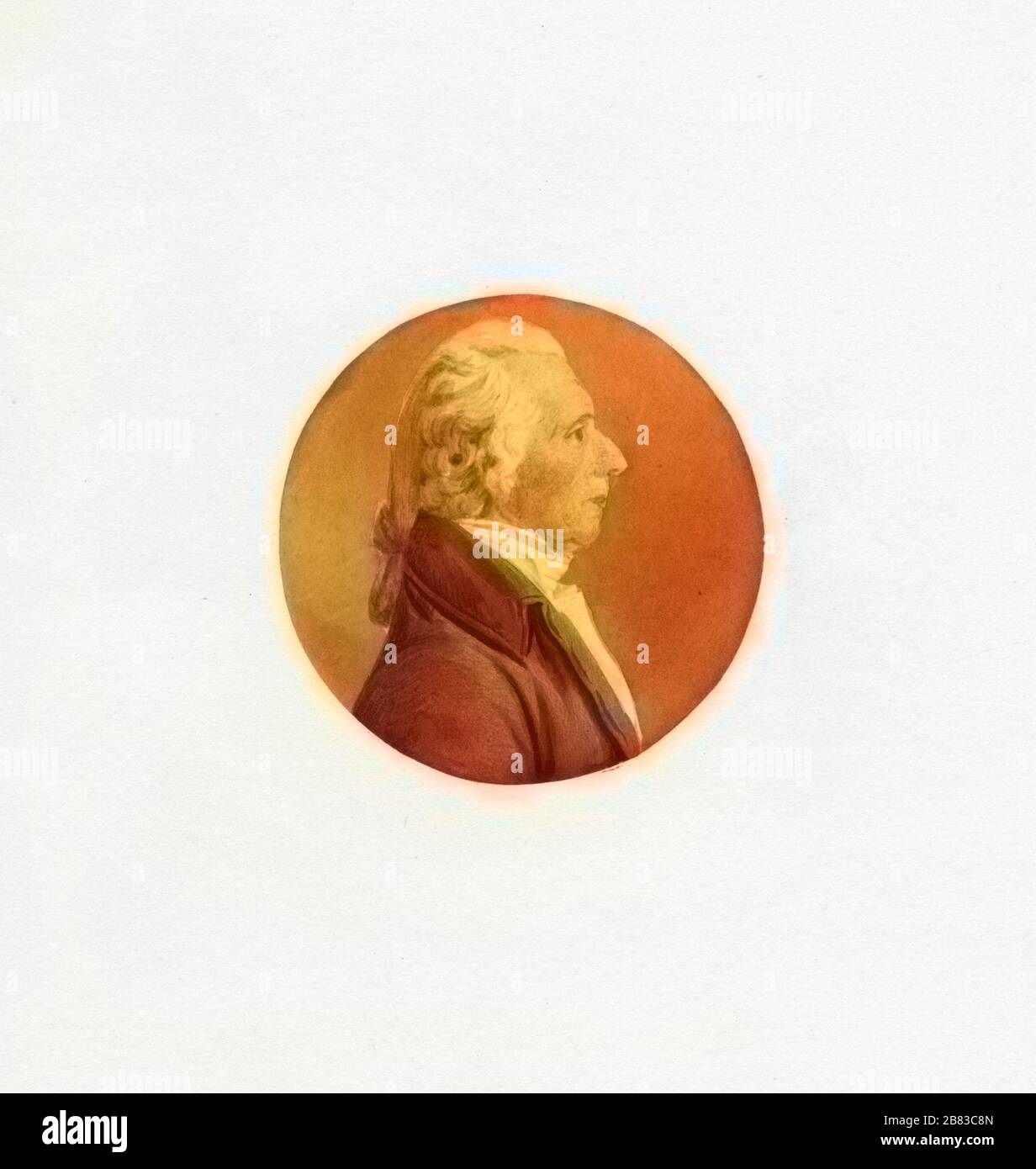 Engraved portrait of Charles Carroll of Carrollton, signer of the American Declaration of Independence, an American planter and an early advocate from Maryland, 1804. Courtesy NYPL.  Note: Image has been digitally colorized using a modern process. Colors may not be period-accurate. () Stock Photo