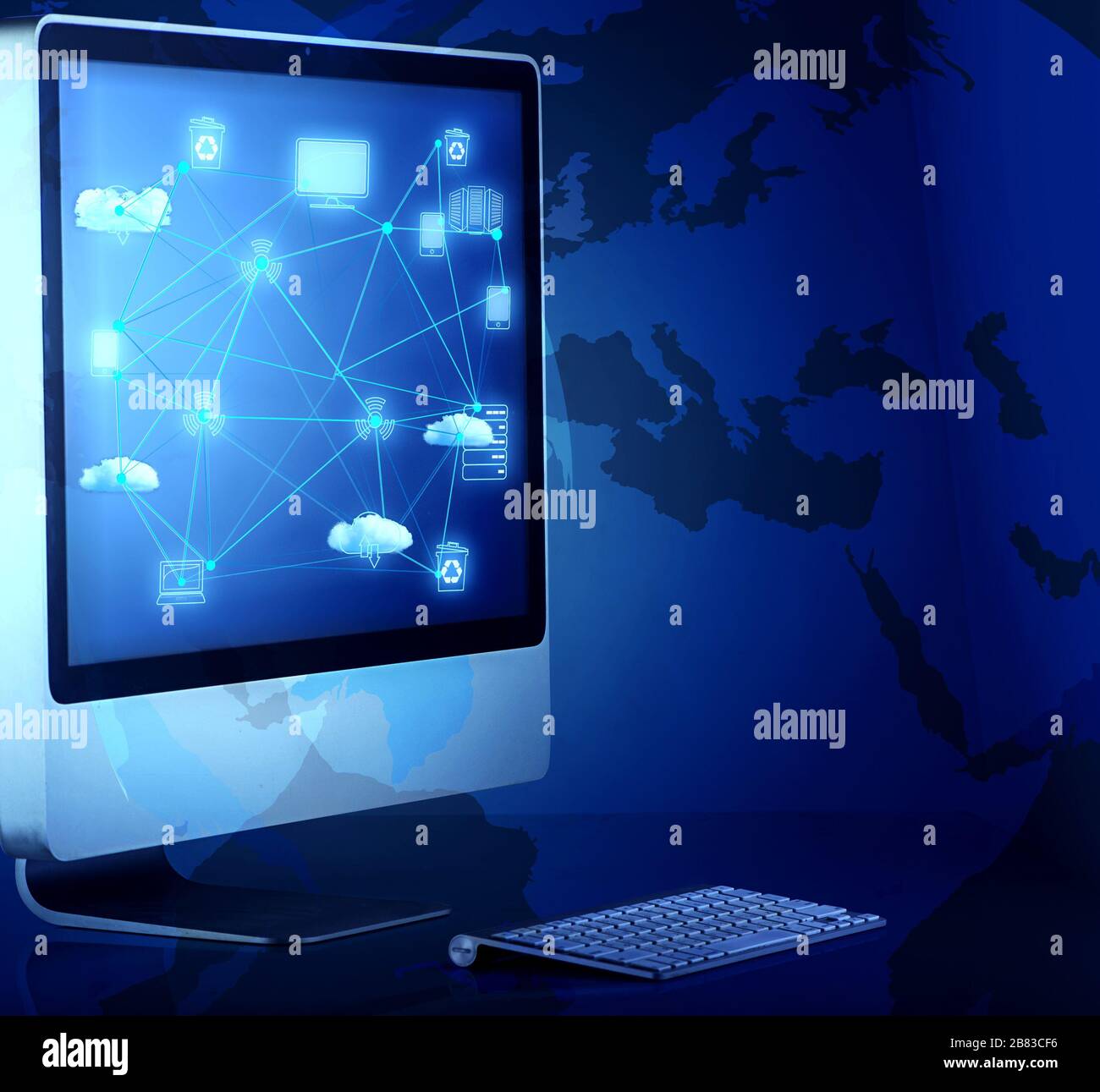 The computer screen in cloud computing concept Stock Photo - Alamy