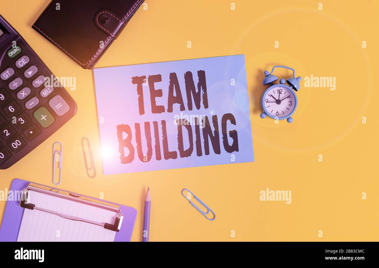 Text sign showing Team Building. Business photo showcasing activities ...