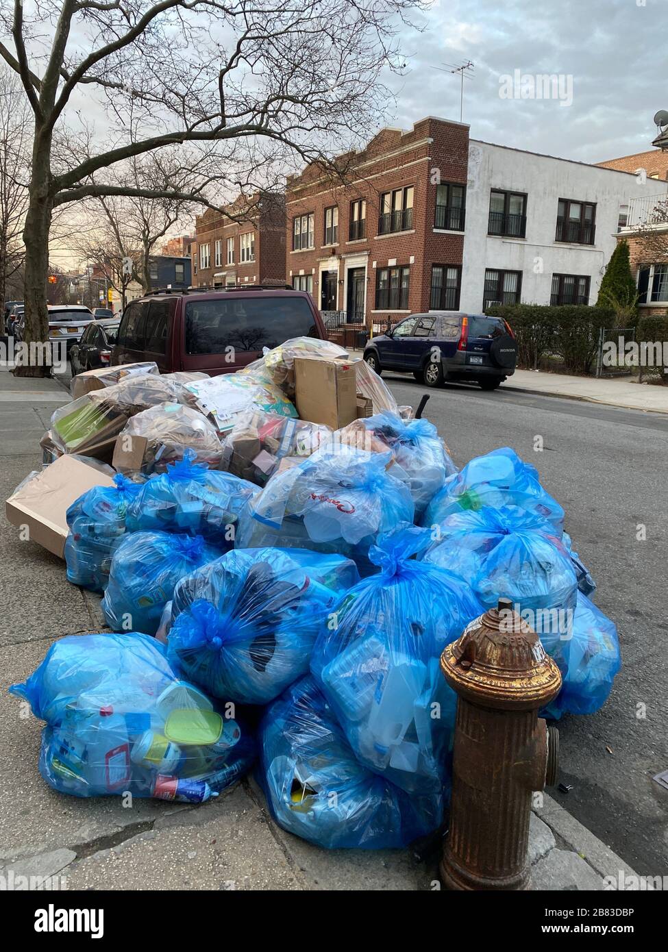 https://c8.alamy.com/comp/2B83DBP/recyclables-in-clear-or-blue-garbage-bags-ready-for-weekly-pickup-in-a-brooklyn-neighborhood-are-a-constant-reminder-of-the-amount-of-garbage-we-americans-generate-every-day-2B83DBP.jpg
