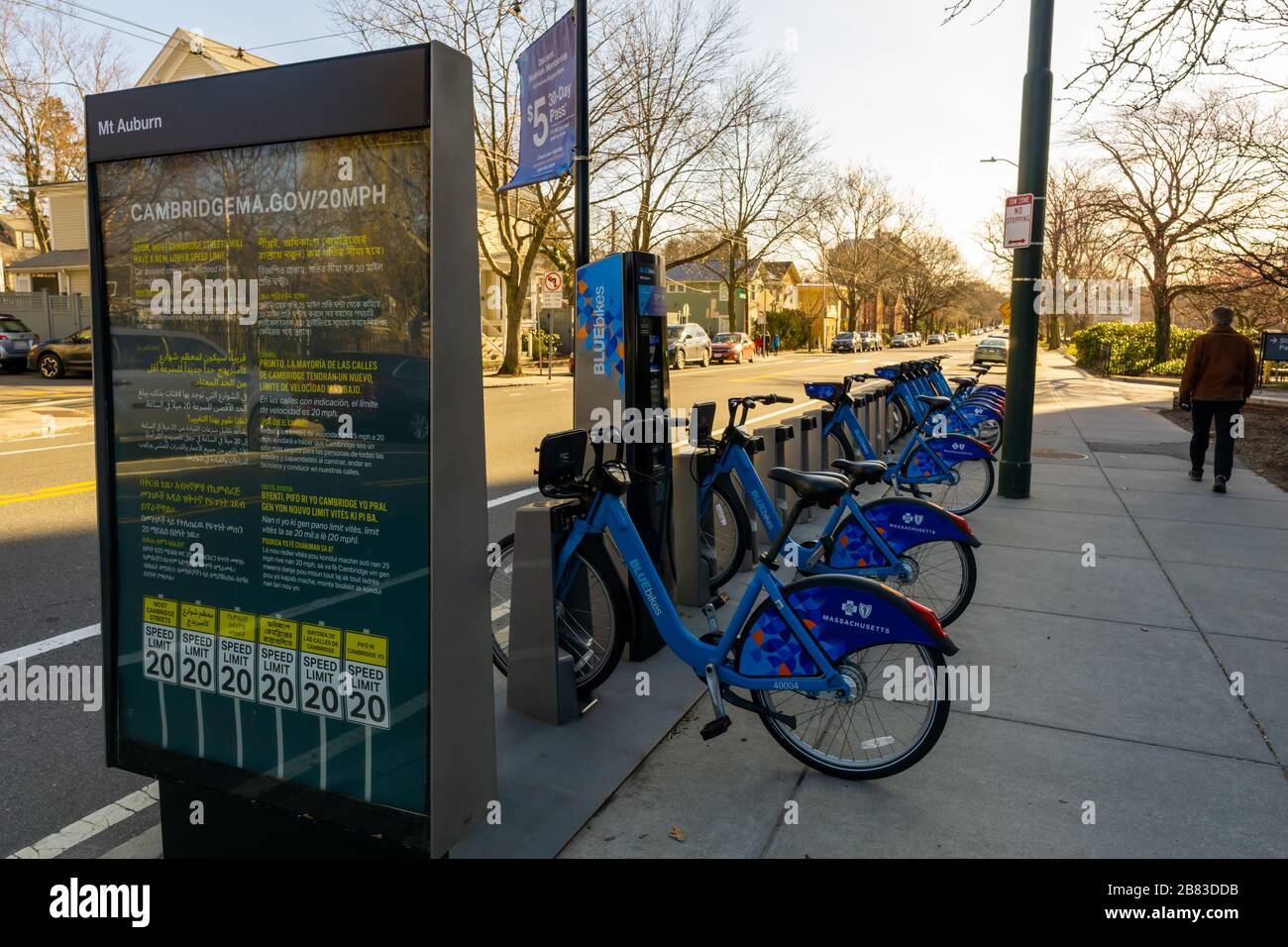 Cambridge MA USA 3 16 2020 Blue Bikes in Cambridge Massachusetts Stock Photo Alamy