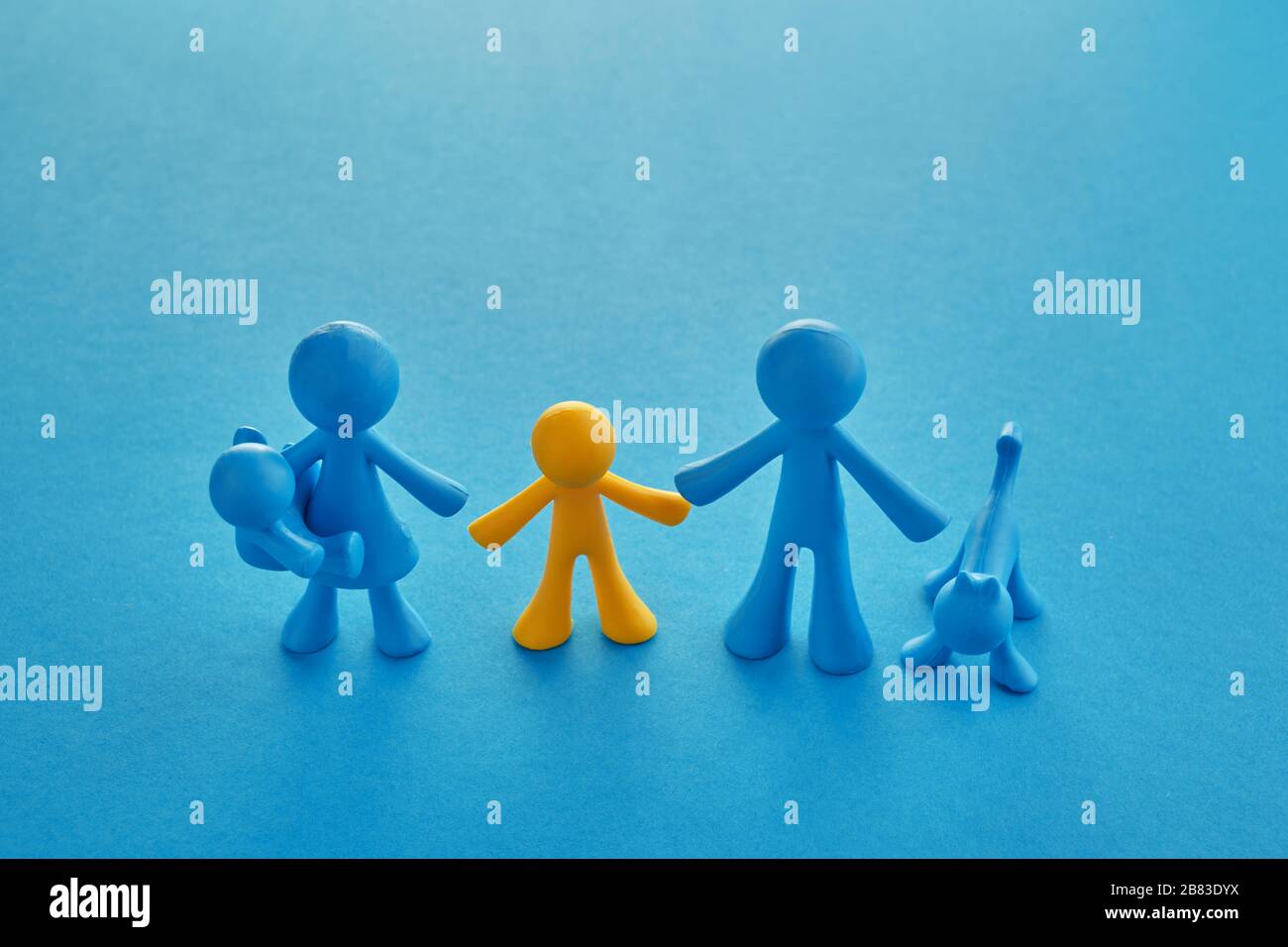 World Down syndrome day on blue background. Down syndrome awareness