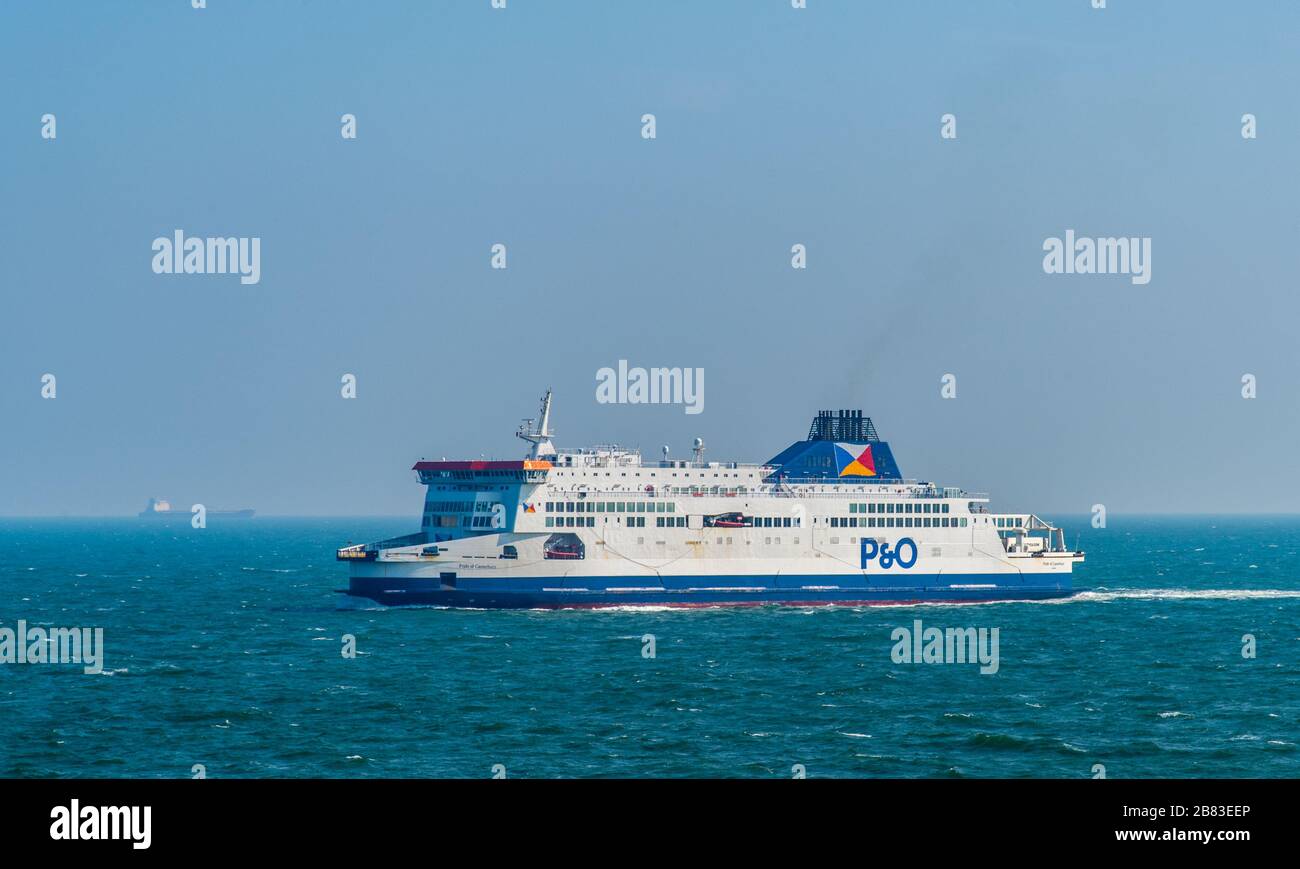 P & O Ferry Pride of Canterbury approaching Dover Docks. Stock Photo