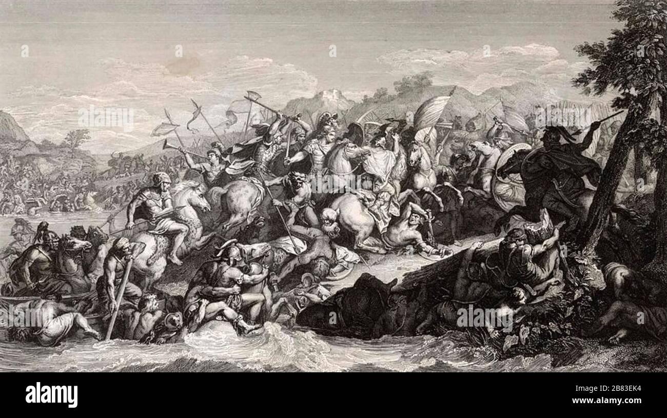 BATTLE OF THE GRANICUS May 334 BC by Charles Le Brtun Stock Photo