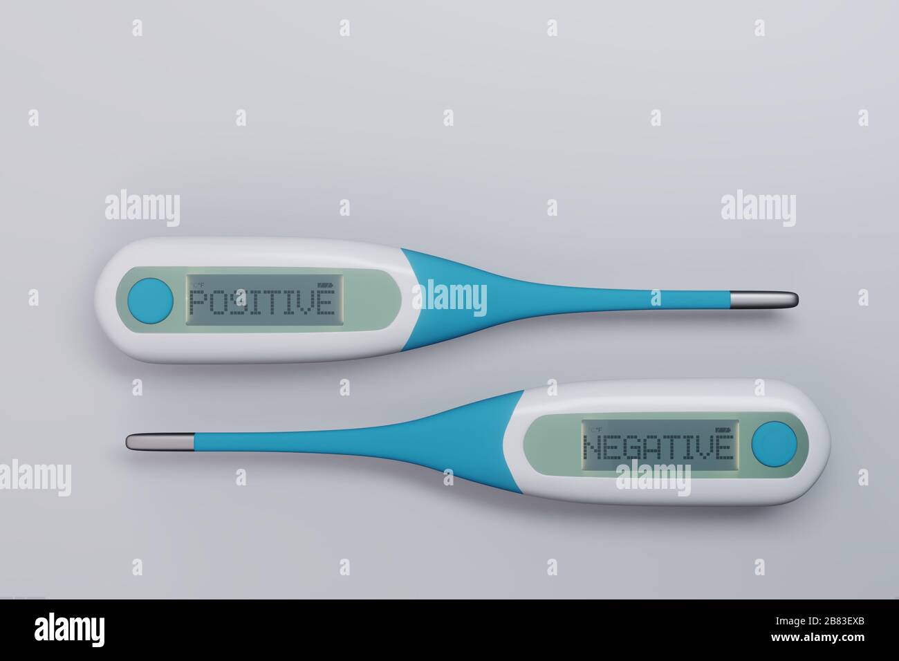 https://c8.alamy.com/comp/2B83EXB/digital-thermometers-reading-back-positive-and-negative-results-on-a-lcd-display-pictured-in-a-clean-and-sterile-lab-like-environment-2B83EXB.jpg